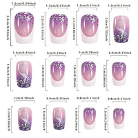 No.F262 Taro Purple Fingernails Patch 24pcs/Set