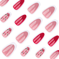 No.F283 Simple Cherry Fingernails Patch 24pcs/Set