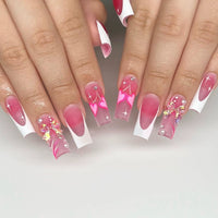 No.F243 Fashion Pink Fingernails Patch 24pcs/Set
