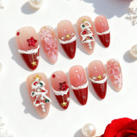 No.CM122 Christmas Tree Fingernails Patch 24pcs/Set