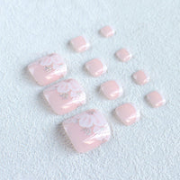 No.571 Flower Glitter Toenails Patch 24pcs/Set