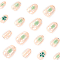 No.F427 Green Fingernails Patch 24pcs/Set