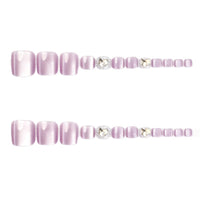 No.517 Pink Cat's Eye Toenails Patch 24pcs/Set