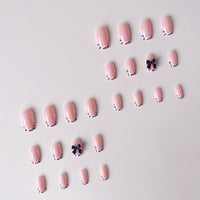 No.F237 Leopard Print Bow Fingernails Patch 24pcs/Set