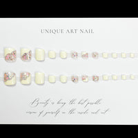 No.30 White Glitter Flash Toenail 24pcs/Set