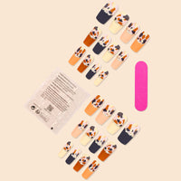 No.F549 Brown Fingernails Patch 24pcs/Set