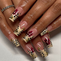 No.F323 Leopard Fingernails Patch 24pcs/Set