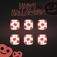 No.AW128 Halloween Cute Orange Toenails Patch 24pcs/Set