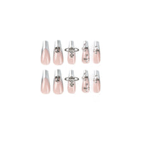 No.F196 Silver Long Fingernails Patch 24pcs/Set