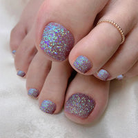 No.481 Silver Star Toenails Patch 24pcs/Set