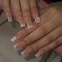 No.F321 Flower Diamond Fingernails Patch 24pcs/Set