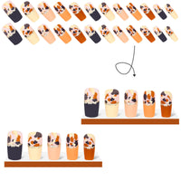 No.F549 Brown Fingernails Patch 24pcs/Set