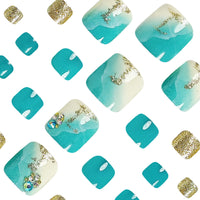 No.493 Blue Sand Beach Toenails Patch 24pcs/Set