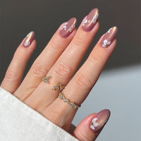 No.F521 Orange Cat's Eye Fingernails Patch 24pcs/Set