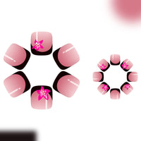 No.627 Black Flower Toenails Patch 24pcs/Set