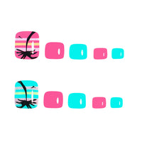 No.PSN68 Beach Coconut Trees Hand & Toe Pair Set-48pcs