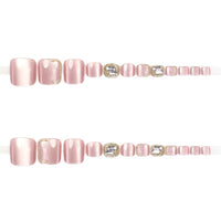 No.518 Pink Cat's Eye Toenails Patch 24pcs/Set