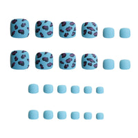 No.555 Blue Leopard Toenails Patch 24pcs/Set