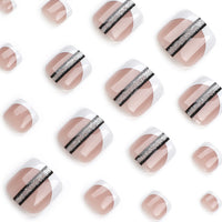 No.450 Black Stripes Toenails Patch 24pcs/Set