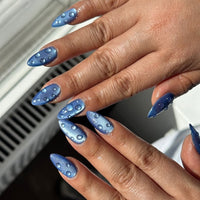 No.F479 Blue Cat's Eye Fingernails Patch 24pcs/Set