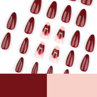 No.F289 Red Fingernails Patch 24pcs/Set