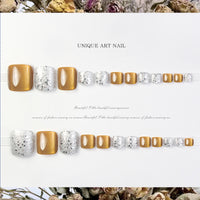 No.600 Yellow Cat's Eye Toenails Patch 24pcs/Set