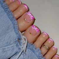 No.609 Rose Red Toenails Patch 24pcs/Set