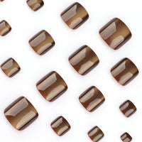No.398 Brown Cat's Eye Toenails Patch 24pcs/Set