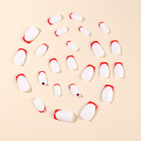 No.VN60 White Fingernails Patch 24pcs/Set