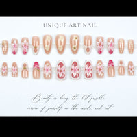 No.F487 3D Sweet Flowers Fingernails Patch 24pcs/Set