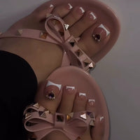 No.436 Gold Heart Diamonds Toenails Patch 24pcs/Set