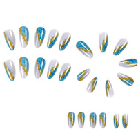 No.F511 Blue Fingernails Patch 24pcs/Set