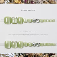No.598 Green Cat's Eye Toenails Patch 24pcs/Set