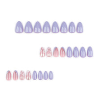 No.F287 Purple Bevel Fingernails Patch 24pcs/Set