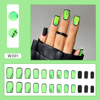 No.AW151 Halloween Green Fingernails Patch 24pcs/Set
