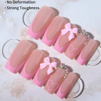 No.F397 Pink Love Heart Fingernails Patch 24pcs/Set