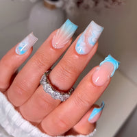 No.F379 Blue Ocean Fingernails Patch 24pcs/Set