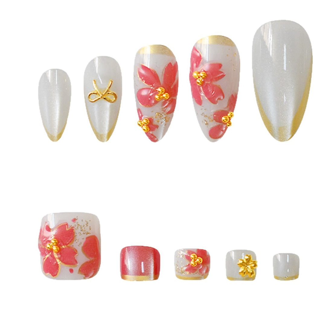 No.PSN86 Butterfly Flowers Hand & Toe Pair Set-48pcs