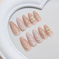 No.F523 Bow Cat's Eye Fingernails Patch 24pcs/Set