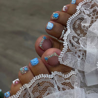 No.664 Blue Toenails Patch 24pcs/Set