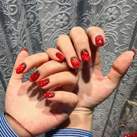 No.FP22 10pcs Cat's Eye Strawberry Hand Made Fingernails