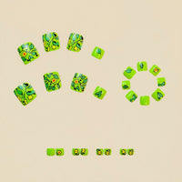 No.563 Green Flowers Toenails Patch 24pcs/Set