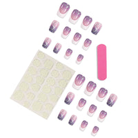 No.F262 Taro Purple Fingernails Patch 24pcs/Set