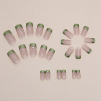 No.F384 Bright Green Fingernails Patch 24pcs/Set