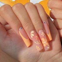 No.F332 Orange Fingernails Patch 24pcs/Set