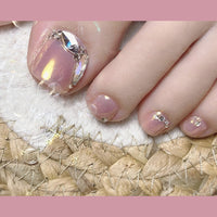 No.665 Pink Cat's Eye Toenails Patch 24pcs/Set