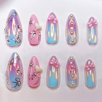 No.VN78 Valentine’s Cat's Eye 3D Press-On Nails Set (24 Pcs)