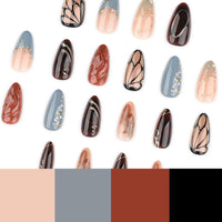 No.F576 Print Fingernails Patch 24pcs/Set