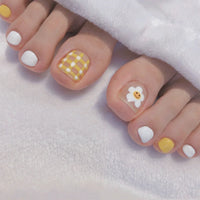 No.451 Yellow Flowers Toenails Patch 24pcs/Set