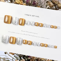 No.600 Yellow Cat's Eye Toenails Patch 24pcs/Set